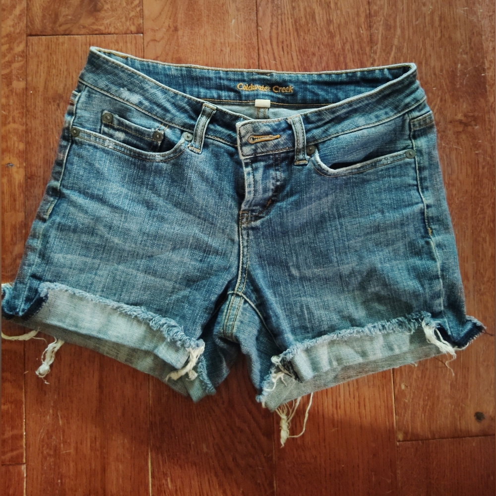 Coldwater Creek Women's Distressed Blue Jean Shorts